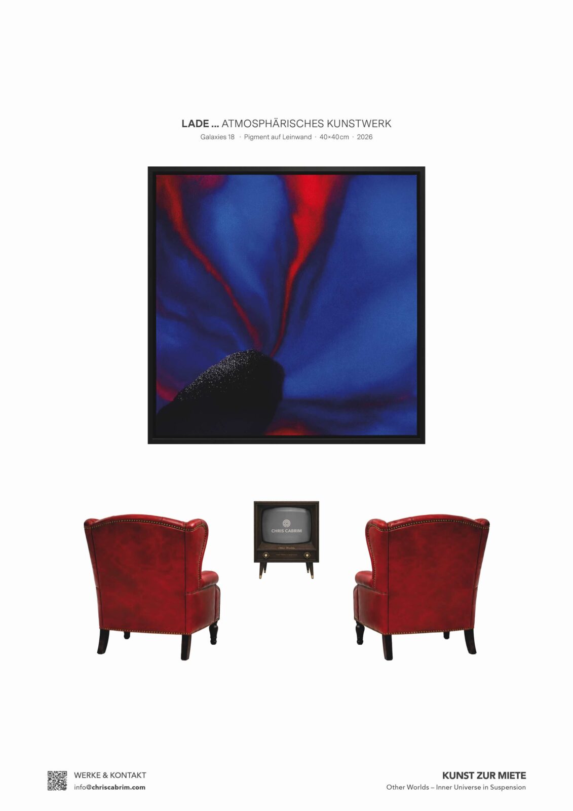 Exodus Magazin Anzeige von Chris Cabrim – Galaxies 18, Pigment auf Leinwand, 40×40 cm, Other Worlds